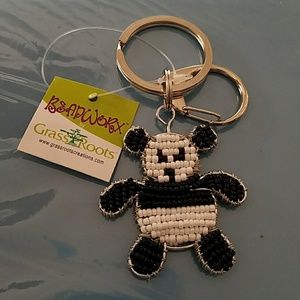 Beadworx Panda Bear Keyfob